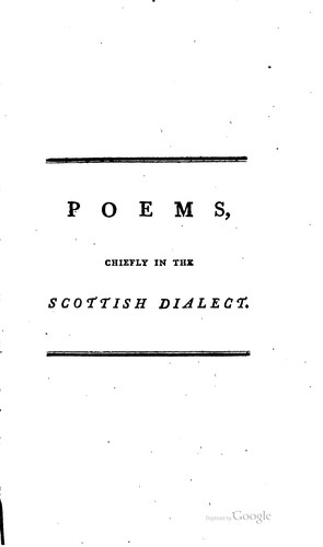 Robert Burns: Poems, chiefly in the Scottish dialect (1794, Printed for T. Cadell, London, and William Creech, Edinburgh)