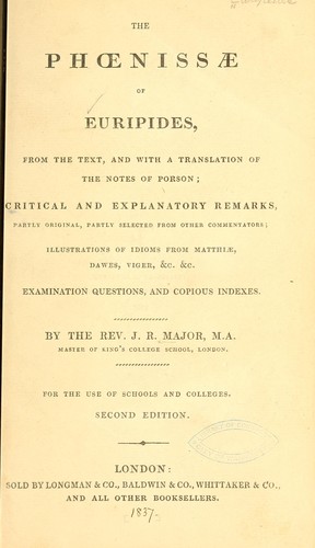Euripides, Euripides: The  Medea of Euripides (Ancient Greek language, 1850, Printed for Longman, Brown, Green, and Longmans)
