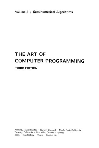 Donald Knuth: The art of computer programming (1998)