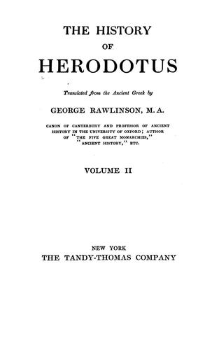 Herodotos: The history of Herodotus. (1909, Tandy-Thomas)