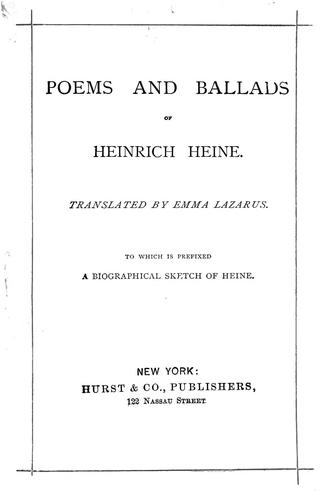 Heinrich Heine: Poems and ballads of Heinrich Heine (1880, Hurst & Co.)