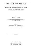 Thomas Paine: The Age of Reason (Hardcover, 1896, G. P. Putnam's Sons)