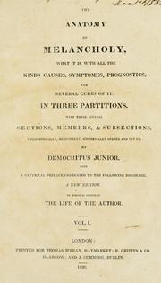 Robert Burton: The anatomy of melancholy (T. McLean)