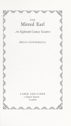 Brian Fothergill: The mitred earl (1974, Faber and Faber)