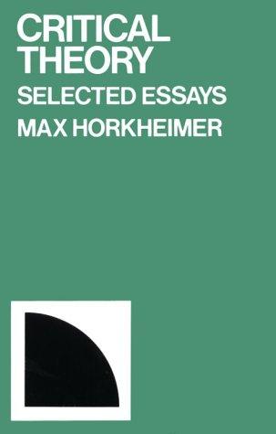 Max Horkheimer: Critical Theory (1975, Continuum International Publishing Group)