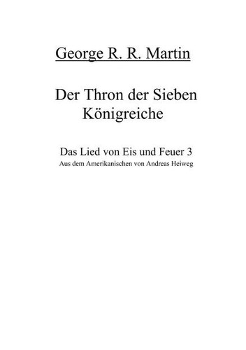 Empty Author: Das Lied von Eis und Feuer 3. Der Thron der Sieben Königreiche. (Paperback, 2000, Goldmann)