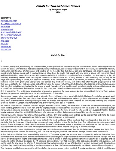 Georgette Heyer: Pistols for Two (Hardcover, 1985, Amereon Limited)