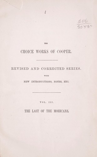 James Fenimore Cooper, James Fenimore Cooper: The last of the Mohicans (1856, Stringer & Townsend)