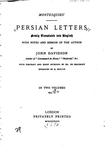 Montesquieu: Persian letters (1892, [s.n.])