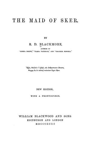 R. D. Blackmore: The maid of Sker (1893, W. Blackwood)