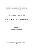 William Makepeace Thackeray: The history of Henry Esmond (1989, Garland)