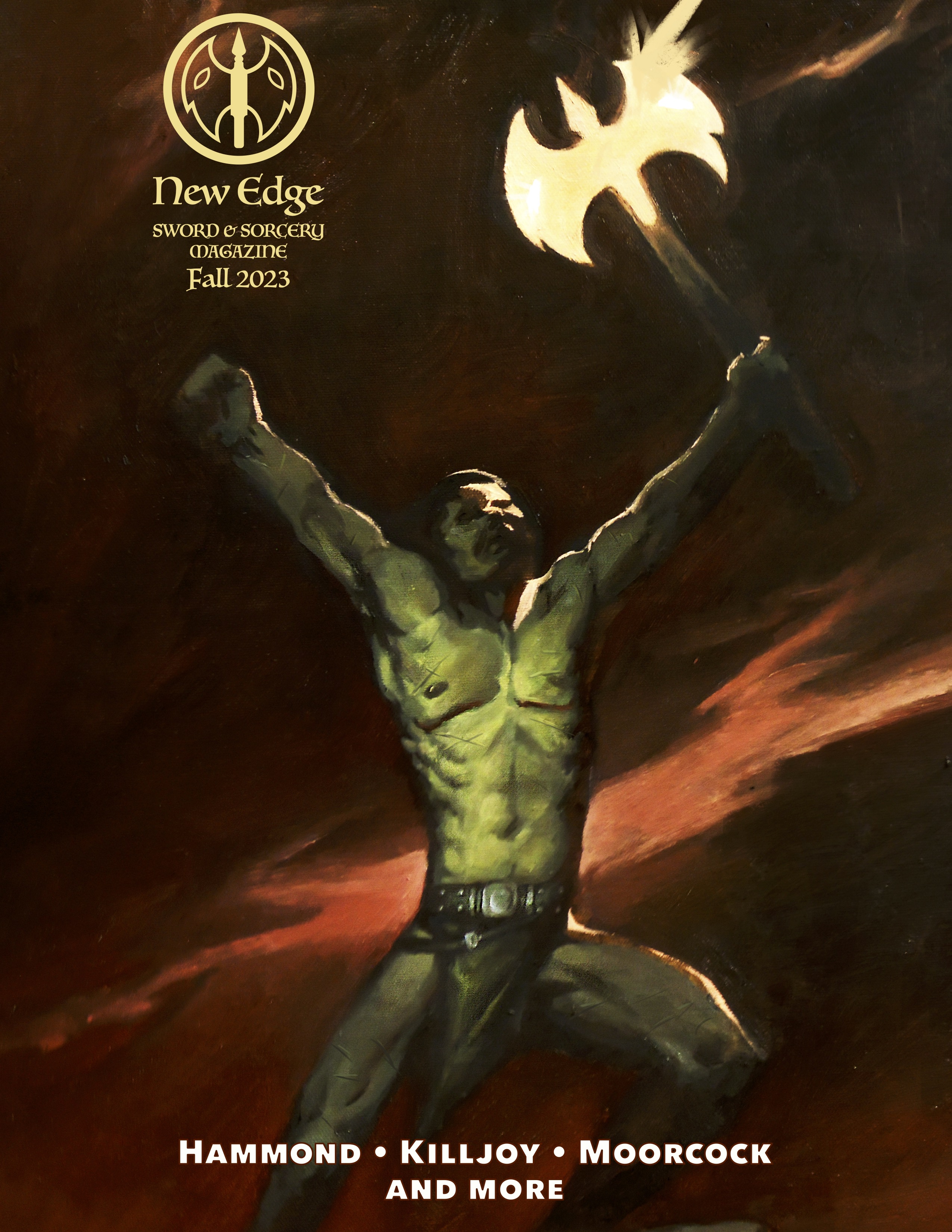 Margaret Killjoy, Michael Moorcock, Kirk Wallace Johnson, Sarah Macklin, Jesús Montalvo, Bryn Hammond, Prashanth Srivatsa, Cora Buhlert, Brian Murphy, Oliver Brackenbury: New Edge Sword & Sorcery Issue #1 (EBook, BrackenBooks)