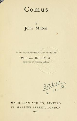 John Milton: Comus. (1921, Macmillan)