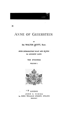 Walter Scott: Anne of Geierstein (1894, Adam abnd Charles Black)