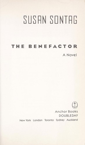 Susan Sontag: The benefactor (1991, Anchor Books)