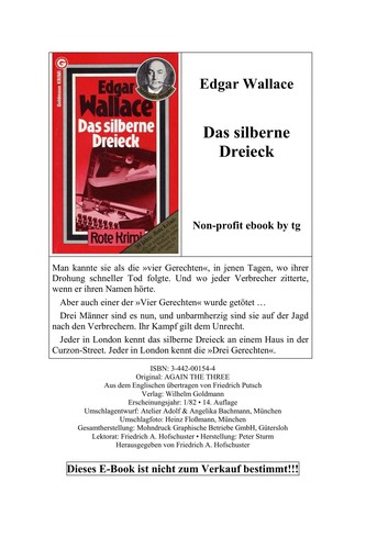 Edgar Wallace (Duplicate): Das silberne Dreieck (German language, 1982)