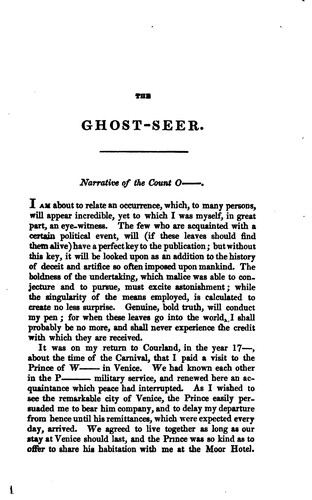 Friedrich Schiller: The Ghost-seer! (1849, R. Bentley)