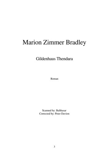 Marion Zimmer Bradley: Gildenhaus Thendara (German language, 1994, Moewig bei Ullstein)