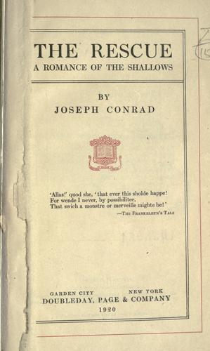 Joseph Conrad: The rescue (1920, Doubleday, Page)