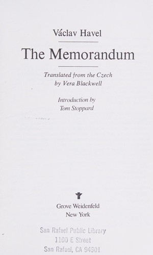 Václav Havel: The Memorandum (Paperback, 1990, Grove Pr)