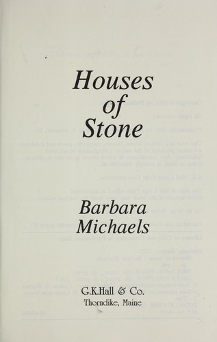 Barbara Michaels: Houses of stone (1994, G.K. Hall & Co.)