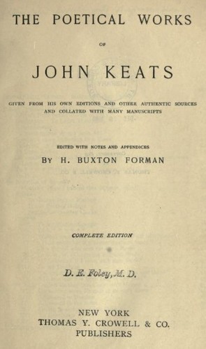 John Keats: The Poetical Works of John Keats (1895, Crowell)