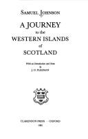 Samuel Johnson LL.D.: A Journey to the Western Islands of Scotland (1985, Clarendon Press)