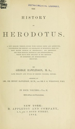 Herodotos: History of Herodotus (1861, D. Appleton)