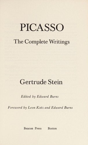 Gertrude Stein: Picasso (1985, Beacon Press)