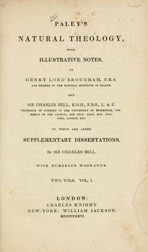 William Paley: Paley's Natural theology (1836, C. Knight, W. Jackson)