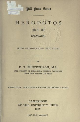 Herodotos: Herodotus (1887, University Press)