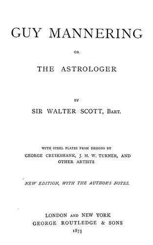 Walter Scott: Guy Mannering (1875, G. Routledge)