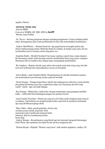 Agatha Christie: Menuju titik nol (Indonesian language, 1991, PT Gramedia)