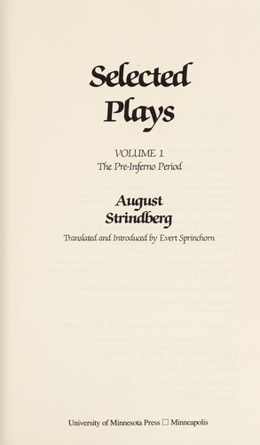 August Strindberg: Selected plays (Paperback, 1986, University of Minnesota Press)
