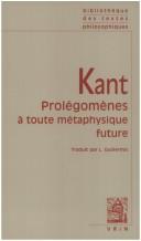 Immanuel Kant: Prolégomènes à toute métaphysique future qui pourra se présenter comme science (French language, 1993, Librairie philosophique J. Vrin)