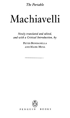 Niccolò Machiavelli: The portable Machiavelli (2005, Penguin)