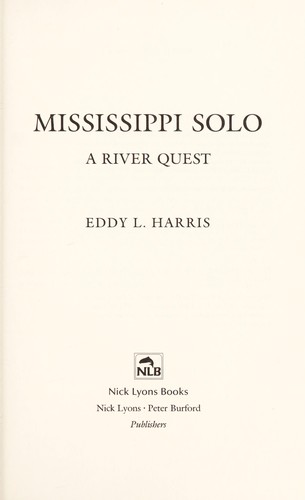 Eddy L. Harris: Mississippi solo (1988, N. Lyons Books)