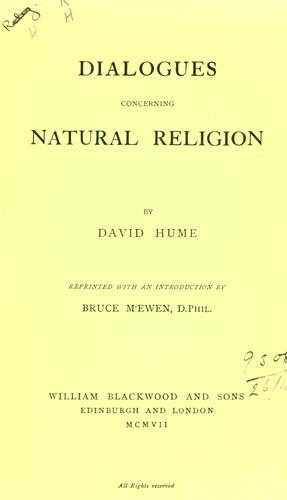 David Hume: Dialogues concerning natural religion (1907, Blackwood)