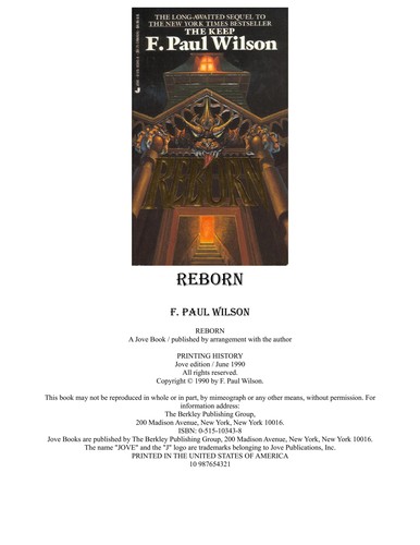 F. Paul Wilson: Reborn (1990, Dark Harvest)