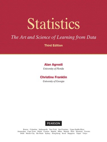 Alan Agresti: Statistics (2013, Pearson)