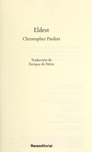 Enrique de Hériz, Christopher Paolini: Eldest (Spanish Edition) (Spanish language, 2005, Roca Editorial)