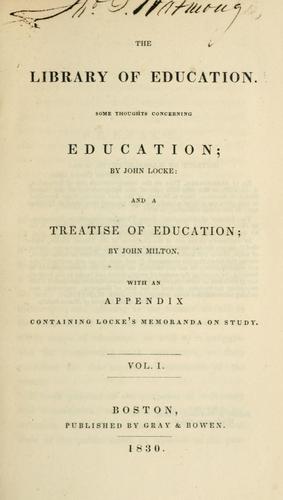 John Locke: Some thoughts concerning education (1830, Gray & Bowen)