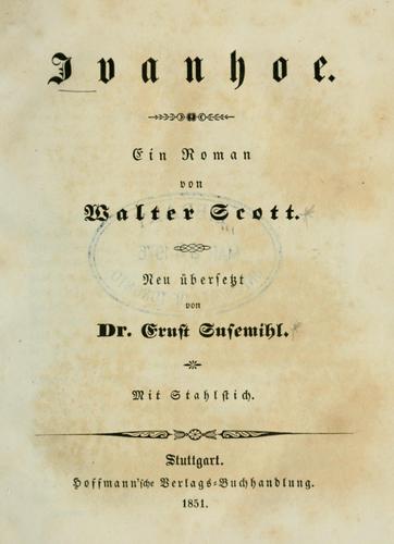 Walter Scott: Ivanhoe. (1851, Hoffmann)