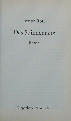 Joseph Roth: Das Spinnennetz (2009, Kiepenheuer & Witsch Gmbh)