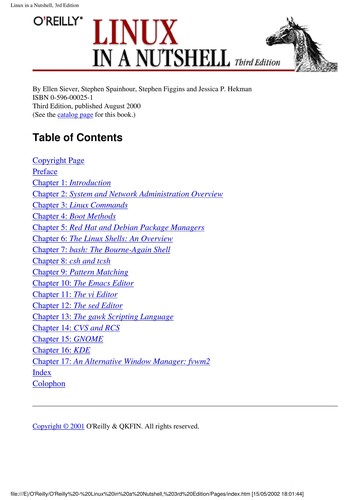 Arnold Robbins, Ellen Siever, Staff of O'Reilly & Associates, Inc, Aaron Weber, Stephen Figgins, Robert Love: Linux in a nutshell (2000, O'Reilly)