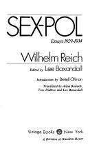 Wilhelm Reich: Sex-pol (1972, Vintage Books)