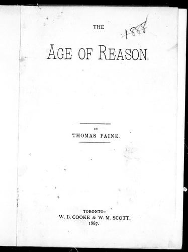 Thomas Paine: The age of reason (1981, W.B. Cooke & W.M. Scott)