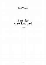 Fred Vargas: Pars vite et reviens tard (French language, 2001, Editions J'ai lu)