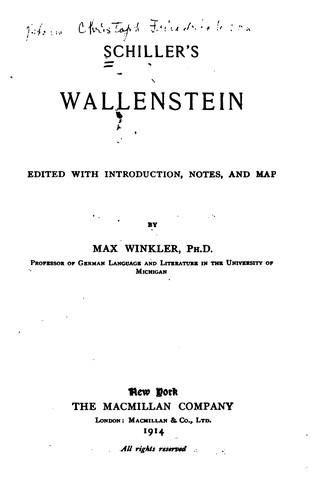 Friedrich Schiller: Schillers Wallenstein (1914, Macmillan & co., ltd.)