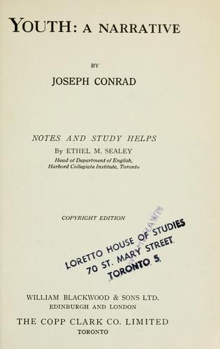 Joseph Conrad: Youth: a narrative (1900, Copp Clark Co.)